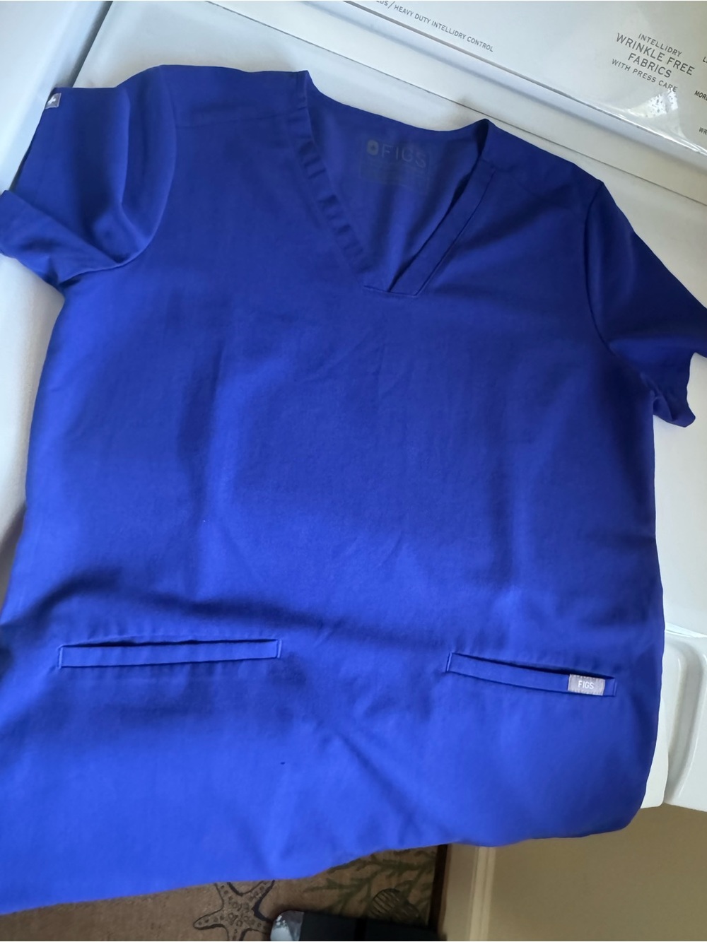 Figs Casama Scrub Top - Deep Royal Blue-ORIGINAL- Size Small